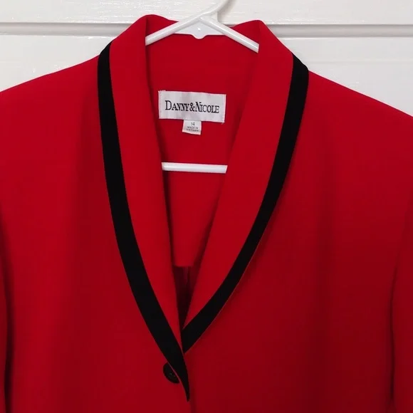 DANNY&NICOLE Blazer Women Size 14 Red - Picture 2 of 7